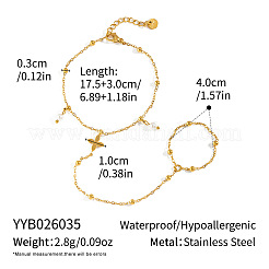 Saint Patrick's Day 304 Stainless Steel Four-Leaf Clover Slave Bracelets&nbsp;XA8249