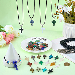 DIY Cross Pendant Necklace Making Kits&nbsp;DIY-FG0008-32