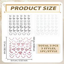 3Sheets 3 Colors Plastic Stickers&nbsp;MRMJ-LP0002-07