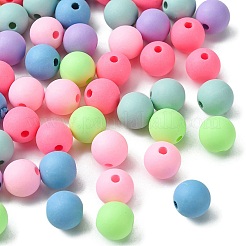 Round Spray Painted Fluorescent Acrylic Beads&nbsp;MACR-YW0002-71