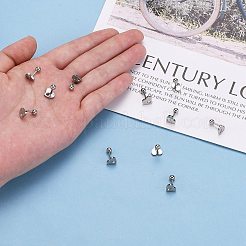 Tarnish Resistant 201 Stainless Steel Barbell Cartilage Earrings&nbsp;EJEW-R147-36
