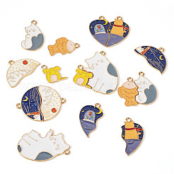 8 Sets 4 Styles Alloy Enamel Split Pendants&nbsp;ENAM-TA0002-55