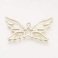Rack Plating Alloy Open Back Bezel Big Pendants&nbsp;PALLOY-R099-13G-FF