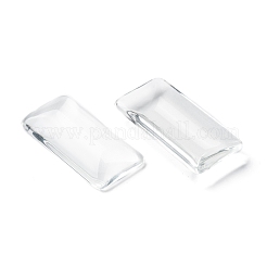 Transparent Rectangle Glass Cabochons&nbsp;GGLA-R025-38x19