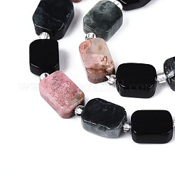Natural Rhodonite & Eagle Eye & Obsidian Beads Strands&nbsp;G-N358-02A-03
