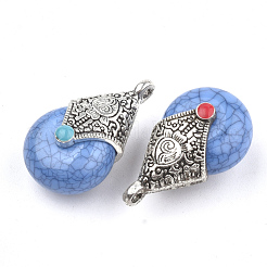 Tibetan Style Resin Pendants&nbsp;RESI-T022-16E
