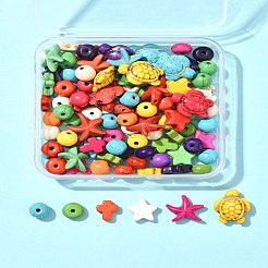 100Pcs 6 Styles Synthetic Turquoise Beads Sets&nbsp;TURQ-FS0001-05