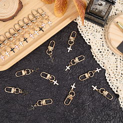 21Pcs 3 Colors Cross Alloy Enamel Pendant Decoration&nbsp;HJEW-CP00002