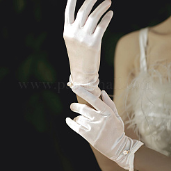 Satin Cloth Bride Gloves&nbsp;AJEW-WH20816-030G