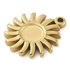 Ion Plating(IP) 304 Stainless Steel Pendant Cabochon Settings&nbsp;STAS-B075-31G