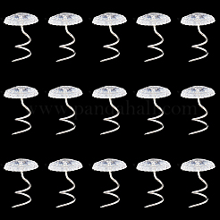 60Pcs Clear Acrylic Flat Round Head Iron Twist Pins&nbsp;FIND-SP0004-66