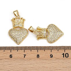 Brass Micro Pave Cubic Zirconia Pendants&nbsp;ZIRC-I367-07G-04