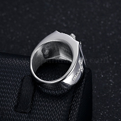 Cross with Jesus Pattern 304 Stainless Steel with Crystal Rhinestone Finger Rings for Men&nbsp;FS-WG78AD7-10