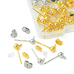 40Pcs 2 Color Iron Ball Stud Earring Post&nbsp;IFIN-FS0001-25