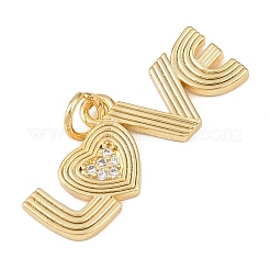 Brass Micro Pave Cubic Zirconia Pendants&nbsp;KK-G544-37G