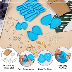 4Pcs 4 Style Triangle & Teardrop Pendant Silicone Molds&nbsp;DIY-BG0001-67