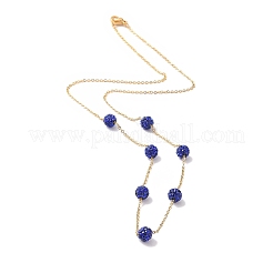 Polymer Clay Rhinestone Beads Necklace&nbsp;BJEW-B078-05G