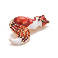 Rhinestone Fox Badge&nbsp;JEWB-E013-05G-01