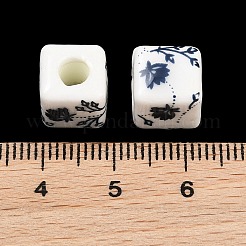 Floral Printed Porcelain Beads&nbsp;PORC-Q161-6