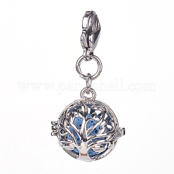 Brass Cage Pendants&nbsp;HJEW-JM00324-M