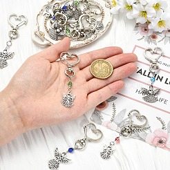 15Pcs 15 Styles Alloy & Glass Pendant Decorations&nbsp;HJEW-YW00508