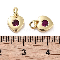 Brass Micro Pave Cubic Zirconia Charms&nbsp;KK-C051-07G-05