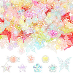 320Pcs 8 Styles Transparent Acrylic Beads&nbsp;OACR-PA0001-96