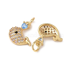 Brass Micro Pave Cubic Zirconia Charms&nbsp;KK-C143-41A-G