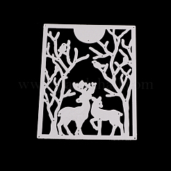 Rectangle with Christmas Reindeer/Stag Frame Carbon Steel Cutting Dies Stencils&nbsp;DIY-F032-02