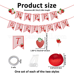 2 Bags 2 Styles Strawberry Paper Hanging Streamer&nbsp;DIY-FH0010-28