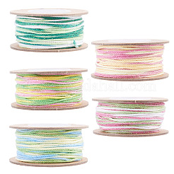 5 Rolls 5 Colors Segment Dyed Macrame Cotton Cord&nbsp;OCOR-TA0004-05D