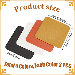 8Pcs 4 Colors PU Leather Cup Mats&nbsp;AJEW-GA0007-74