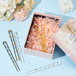 6Pcs 3 Colors Brass Hair Forks for Women&nbsp;AJEW-GO0002-34