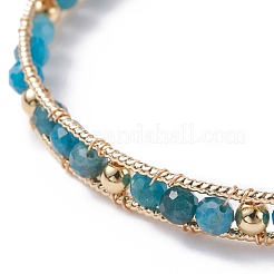 Round Natural Apatite Beaded Bracelet&nbsp;BJEW-TA00038-05