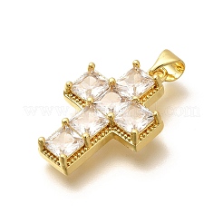 Rack Plating Brass Micro Pave Cubic Zirconia Pendants&nbsp;KK-L226-005G-04