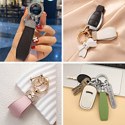 1Pc DIY Alloy Rhinestone Spring Gate Rings Keychains&nbsp;FIND-TA0008-54C-G