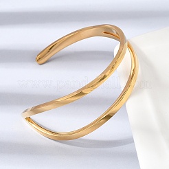 304 Stainless Steel Cuff Bangles for Women&nbsp;BJEW-D408-29G