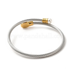 304 Stainless Steel Twist Rope Cuff Bangle&nbsp;BJEW-P283-18M