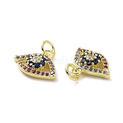 Brass Micro Pave Colorful Cubic Zirconia Charms&nbsp;KK-E068-VF083