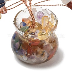 Natural Mixed Stone Chips Tree of Life Decorations&nbsp;DJEW-Z007-02Q