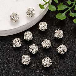 Brass Clear Rhinestone Beads&nbsp;RB-A017-8mm-S