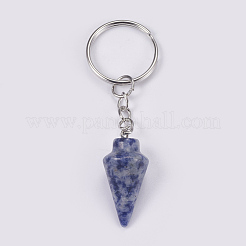 Natural Blue Spot Jasper Keychain&nbsp;KEYC-P041-A012