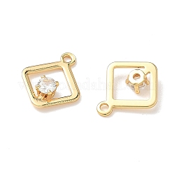 Brass Micro Pave Cubic Zirconia Rhombus Charms&nbsp;KK-Z136-01G