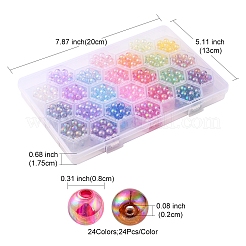576Pcs 24 Colors Transparent Acrylic Beads&nbsp;MACR-YW0001-95