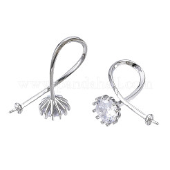 Brass Micro Pave Clear Cubic Zirconia Peg Bails Pendants&nbsp;KK-N216-353