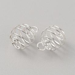 Stainless Steel Spiral Bead Cage Pendants&nbsp;STAS-WH0016-57S