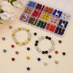 150Pcs 15 Colors Pave Disco Ball Beads&nbsp;RB-PA0001-09A