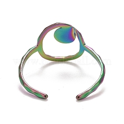 Rainbow Color Ion Plating(IP) 304 Stainless Steel Open Cuff Rings&nbsp;RJEW-A005-08