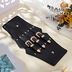 1Pc Imitation Leather Elastic Waist Belts with Alloy Rivets for Men and Women&nbsp;AJEW-CL0002-89