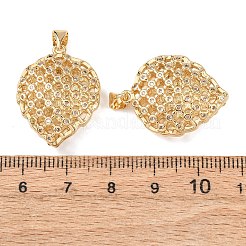 Brass Micro Pave Clear Cubic Zirconia Pendants&nbsp;KK-B184-01G-03